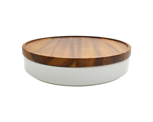 Plate Tall Stackable with Wooden Lid
